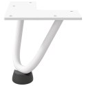 NOGI DO STOLIKA KAWOWEGO W KSZTAŁCIE SPINKI DO WŁOSÓW 4 SZT. BIAŁE 10CM STAL LITE