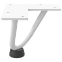 NOGI DO STOLIKA KAWOWEGO W KSZTAŁCIE SPINKI DO WŁOSÓW 4 SZT. BIAŁE 10CM STAL LITE