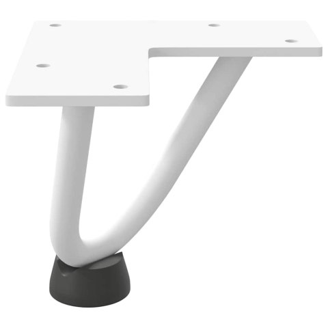 NOGI DO STOLIKA KAWOWEGO W KSZTAŁCIE SPINKI DO WŁOSÓW 4 SZT. BIAŁE 10CM STAL LITE