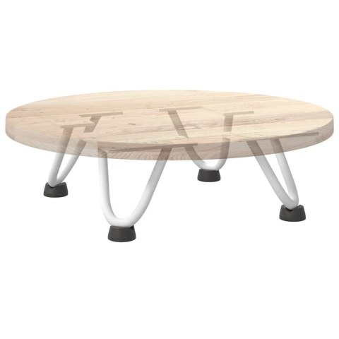 NOGI DO STOLIKA KAWOWEGO W KSZTAŁCIE SPINKI DO WŁOSÓW 4 SZT. BIAŁE 10CM STAL LITE
