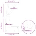 NOGI DO STOLIKA KAWOWEGO W KSZTAŁCIE SPINKI DO WŁOSÓW 4 SZT. BIAŁE 10CM STAL LITE