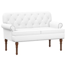 VidaXL Sofa dwuosobowa z guzikowym pikowaniem Biały 120 x 65 x 77 cm