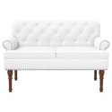 VidaXL Sofa dwuosobowa z guzikowym pikowaniem Biały 120 x 65 x 77 cm