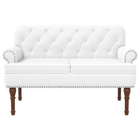 VidaXL Sofa dwuosobowa z guzikowym pikowaniem Biały 120 x 65 x 77 cm