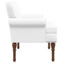 VidaXL Sofa dwuosobowa z guzikowym pikowaniem Biały 120 x 65 x 77 cm
