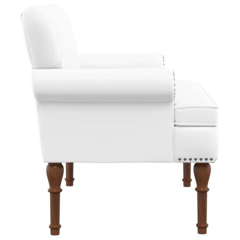 VidaXL Sofa dwuosobowa z guzikowym pikowaniem Biały 120 x 65 x 77 cm