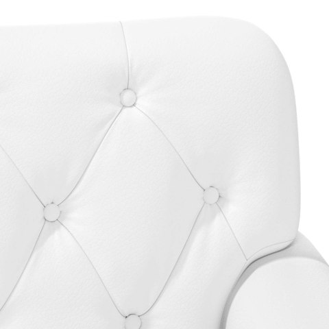 VidaXL Sofa dwuosobowa z guzikowym pikowaniem Biały 120 x 65 x 77 cm