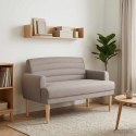 VidaXL Sofa dwuosobowa z guzikowym pikowaniem Ciemnoszary tkanina