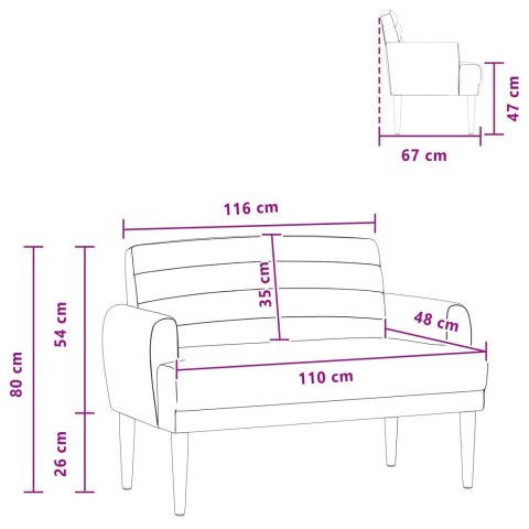 VidaXL Sofa dwuosobowa z guzikowym pikowaniem Ciemnoszary tkanina