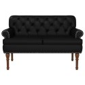 VidaXL Sofa dwuosobowa z guzikowym pikowaniem Czarny 120 x 65 x 77 cm
