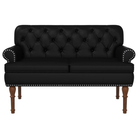 VidaXL Sofa dwuosobowa z guzikowym pikowaniem Czarny 120 x 65 x 77 cm