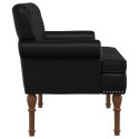 VidaXL Sofa dwuosobowa z guzikowym pikowaniem Czarny 120 x 65 x 77 cm