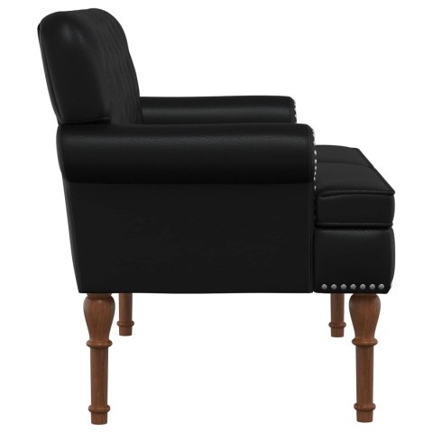 VidaXL Sofa dwuosobowa z guzikowym pikowaniem Czarny 120 x 65 x 77 cm