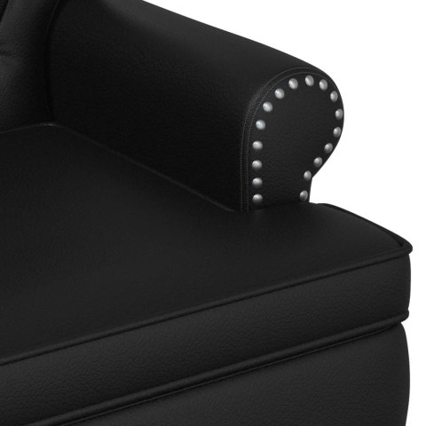 VidaXL Sofa dwuosobowa z guzikowym pikowaniem Czarny 120 x 65 x 77 cm