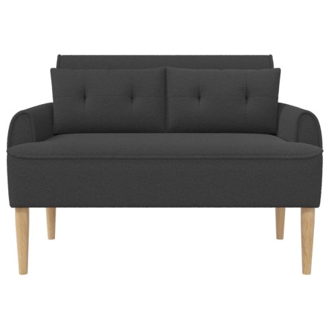 VidaXL Sofa dwuosobowa z guzikowym pikowaniem ciemnoszary Bouclé