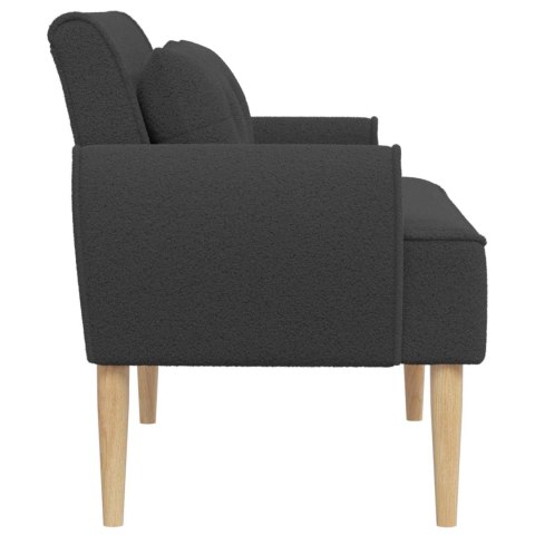 VidaXL Sofa dwuosobowa z guzikowym pikowaniem ciemnoszary Bouclé