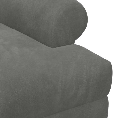 VidaXL Sofa dwuosobowa z guzikowym pikowaniem ciemnoszary Welur