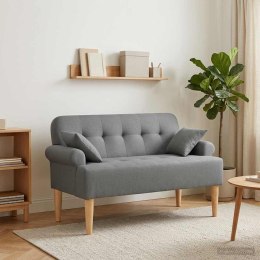 VidaXL Sofa dwuosobowa z guzikowym pikowaniem ciemnoszary tkanina