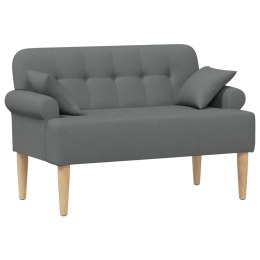 VidaXL Sofa dwuosobowa z guzikowym pikowaniem ciemnoszary tkanina