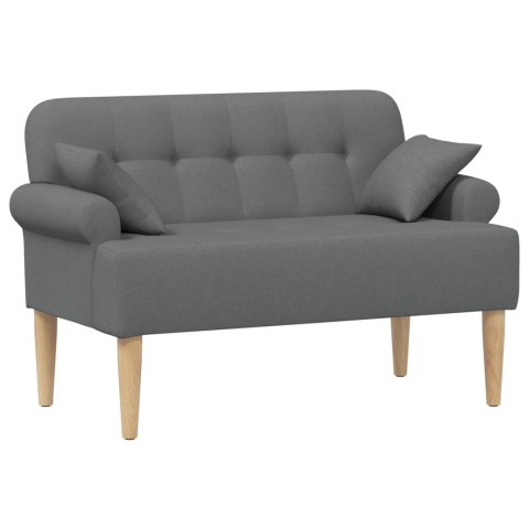VidaXL Sofa dwuosobowa z guzikowym pikowaniem ciemnoszary tkanina