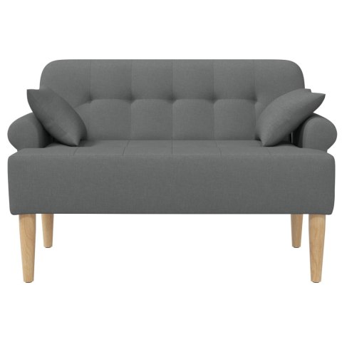 VidaXL Sofa dwuosobowa z guzikowym pikowaniem ciemnoszary tkanina