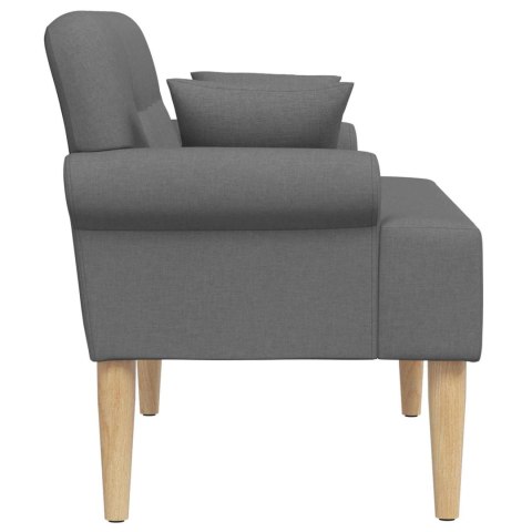 VidaXL Sofa dwuosobowa z guzikowym pikowaniem ciemnoszary tkanina