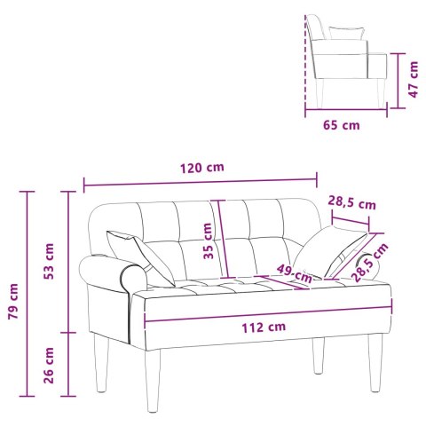 VidaXL Sofa dwuosobowa z guzikowym pikowaniem ciemnoszary tkanina