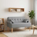 VidaXL Sofa dwuosobowa z guzikowym pikowaniem jasnoszary tkanina