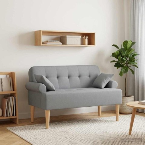 VidaXL Sofa dwuosobowa z guzikowym pikowaniem jasnoszary tkanina