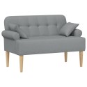 VidaXL Sofa dwuosobowa z guzikowym pikowaniem jasnoszary tkanina