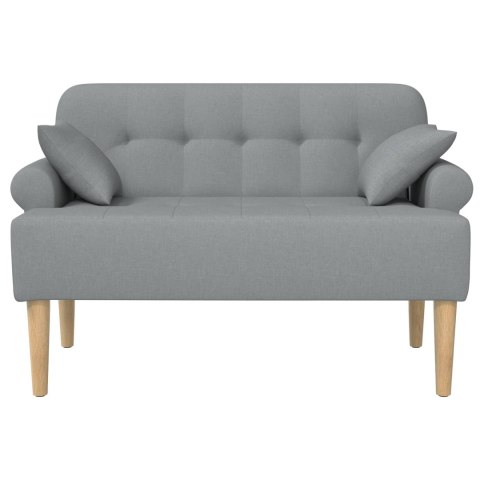 VidaXL Sofa dwuosobowa z guzikowym pikowaniem jasnoszary tkanina