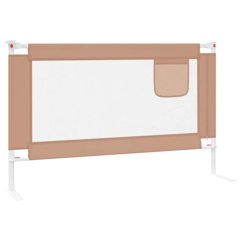 VidaXL Barierka do łóżeczka dziecięcego, taupe, 120x25 cm, tkanina