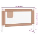 VidaXL Barierka do łóżeczka dziecięcego, taupe, 120x25 cm, tkanina