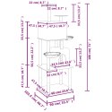DRAPAK DLA KOTA Z SIZALOWYMI SŁUPKAMI KREMOWY 180CM