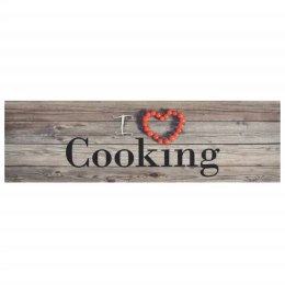 VidaXL Dywanik kuchenny, wzór z napisem Cooking, szary, 45x150 cm