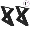 NOGI DO STOLIKA KAWOWEGO 2 SZT. CZARNE 60X(30-31,3)CM STALOWE