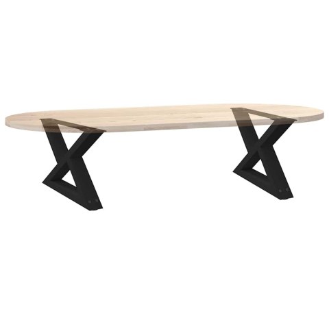 NOGI DO STOLIKA KAWOWEGO 2 SZT. CZARNE 60X(30-31,3)CM STALOWE