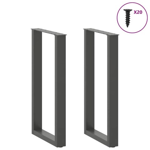 VidaXL Nogi do stołu barowego w kształcie litery U 2 szt. Antracyt 40x(90-91) cm Stal
