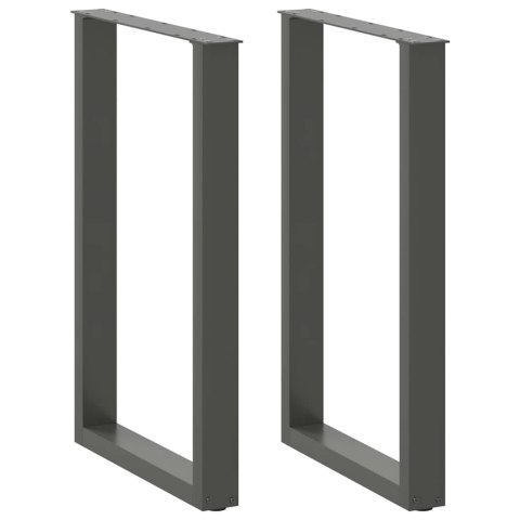 VidaXL Nogi do stołu barowego w kształcie litery U 2 szt. Antracyt 60x(90-91) cm Stal