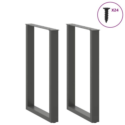 VidaXL Nogi do stołu barowego w kształcie litery U 2 szt. Antracyt 60x(90-91) cm Stal