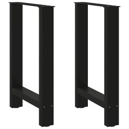VidaXL Nogi do stołu jadalnego czarne 2 szt. 50x(72-73) cm stal