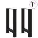 VidaXL Nogi do stołu jadalnego czarne 2 szt. 50x(72-73) cm stal