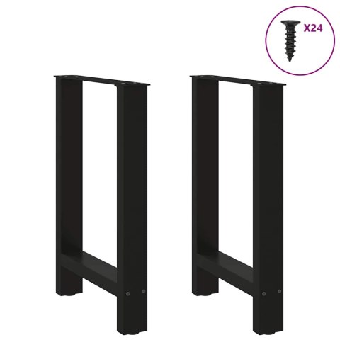 VidaXL Nogi do stołu jadalnego czarne 2 szt. 50x(72-73) cm stal