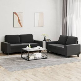 VidaXL 2-cz. komplet wypoczynkowy, czarny, obity tkaniną