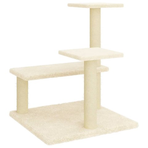 DRAPAK DLA KOTA Z SIZALOWYMI SŁUPKAMI KREMOWY 61CM