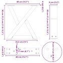 NOGI DO STOLIKA KAWOWEGO 2 SZT. CZARNE 40X(30-31,3)CM STAL