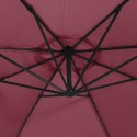 VidaXL Parasol ogrodowy z LED, wiszący, bordowy, 350 cm
