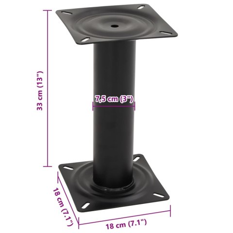 VidaXL Podstawa fotela do łodzi, 33 cm, czarna, stalowa