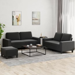 VidaXL 3-cz. komplet wypoczynkowy, czarny, obity tkaniną