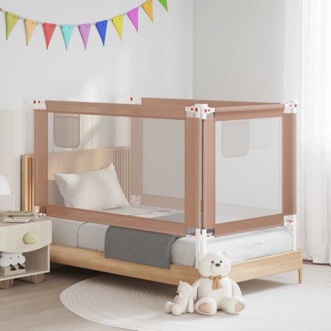 VidaXL Barierka do łóżeczka dziecięcego, taupe, 140x25 cm, tkanina